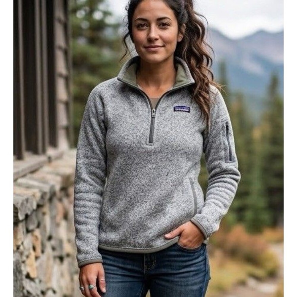 Patagonia Women’s Better Sweater 1/4 Zip Fleece Pullover Jacket Heather Gray M